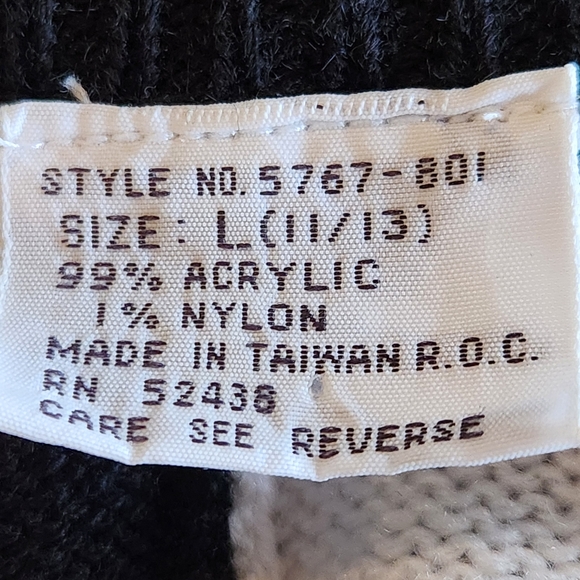 VTG Geometric Colorblock Sweater Dress Size 11/13 Colors Black and White - Picture 3 of 10